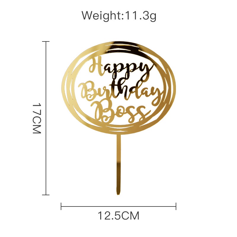 Que cắm Acrylic Happy Birthday 2021 cao cấp trang trí bánh kem, phụ kiện trang trí bánh sinh nhật