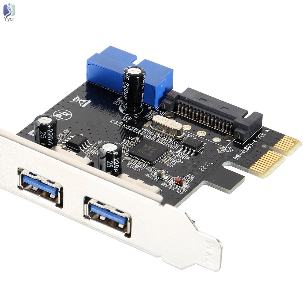 Yy Superspeed 2 Ports USB 3.0 Expension Card PCI-E 15 Pins SATA 5Gbps Power Connector @VN | BigBuy360 - bigbuy360.vn