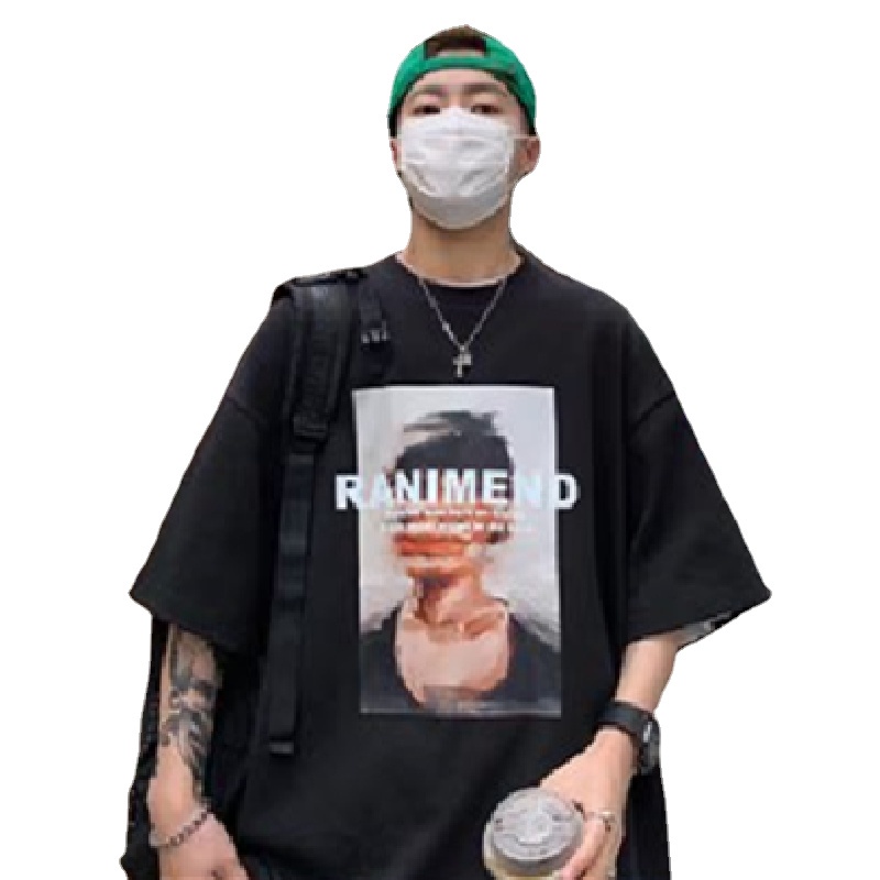 Áo Thun Dáng Rộng In Chữ Phong Cách Hàn Quốc Thời Trang Mùa Hè Cho Nam [M-8XL]