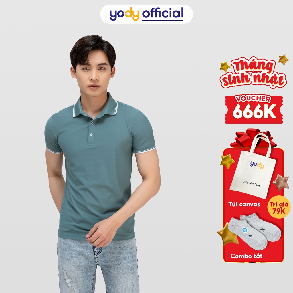 Áo polo nam bo kẻ Cotton Airy cool mềm mịn thoáng mát thấm hút APM3959