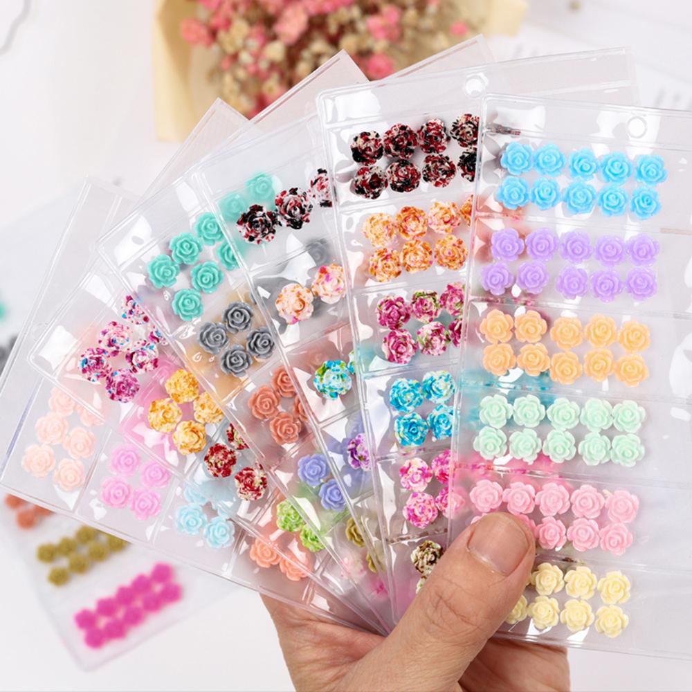 Phụ Kiện Trang Trí Móng Tay Hình Hoa Hồng 3D Nhiều Màu Sắc