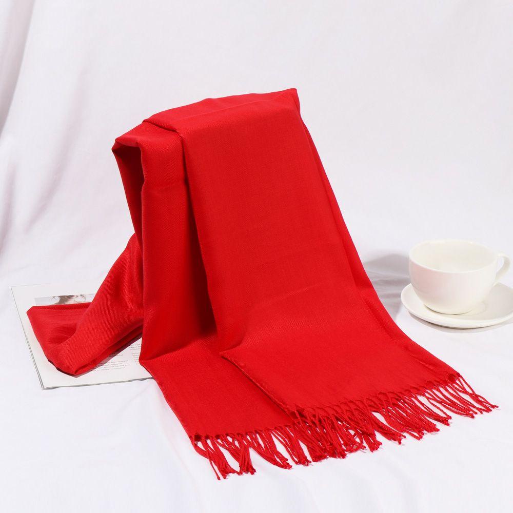 Khăn Choàng Cổ Dệt Kim Dáng Dài Phối Tua Rua Thời Trang