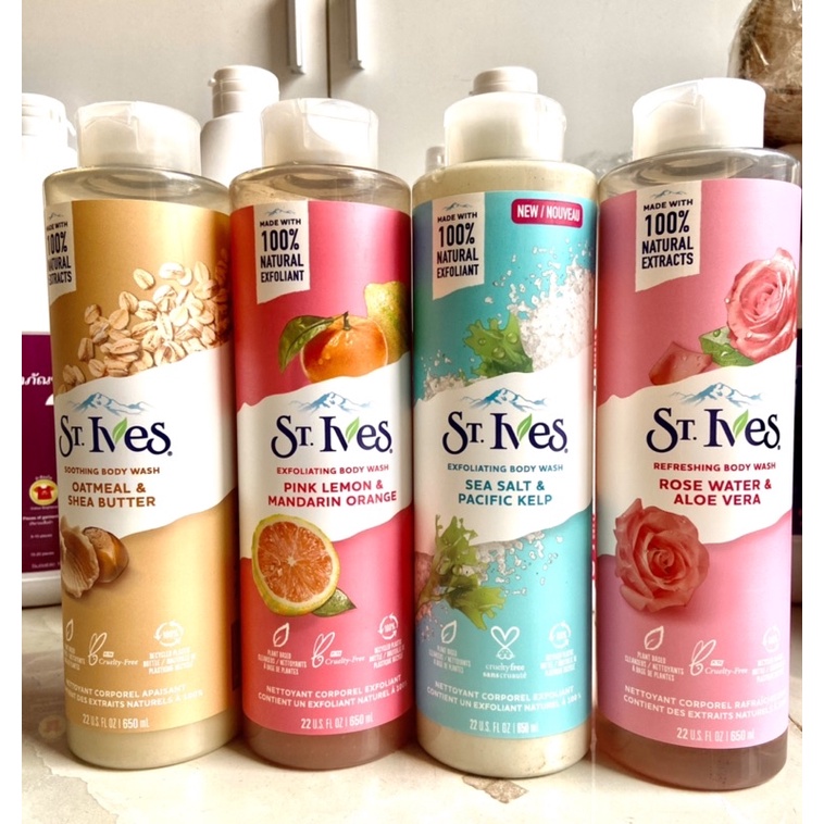 Chai lớn 650ml Sữa Tắm STIVES St.Ives Hương Cam Đào Và Chanh  Pink Lemon &amp; Mandarin Orange Body Wash