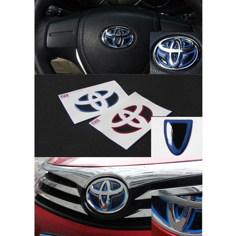 Miếng Dán Logo Trang Trí Vô Lăng Xe Hơi Toyota Highlander Camry Corolla RAV4 Prado Reiz Vios