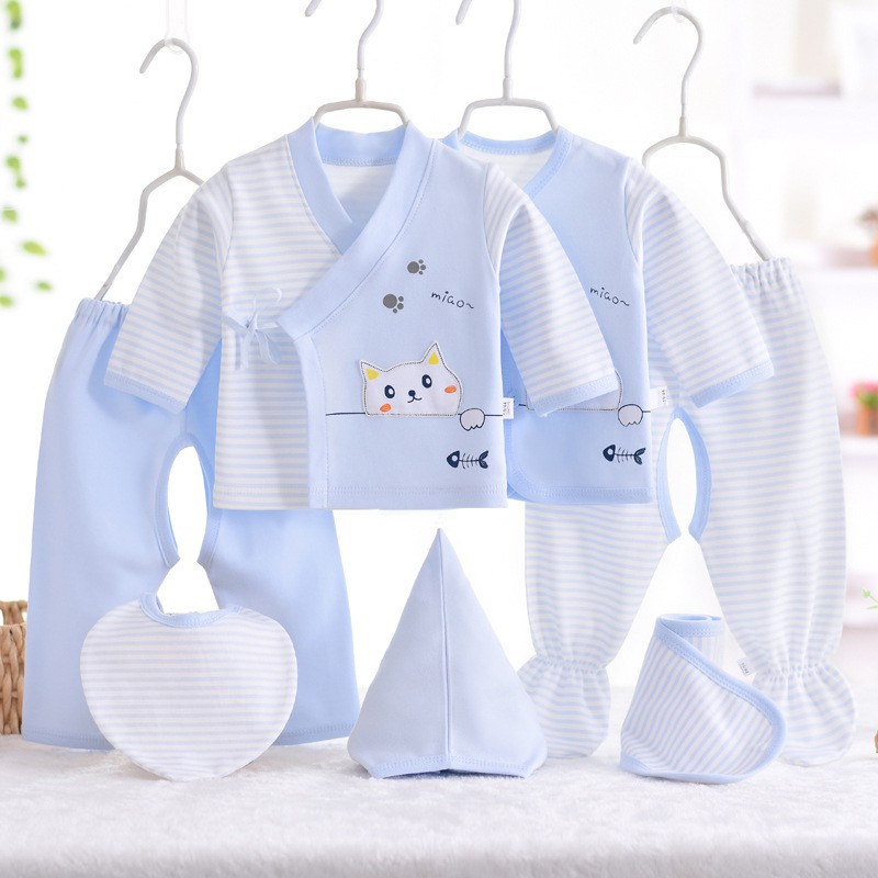 COMBO SET 7 MÓN ĐỒ SƠ SINH VẢI MỀM, MIN CHO BÉ 4 ĐẾN 8 Ký [SiHu Baby Shop]