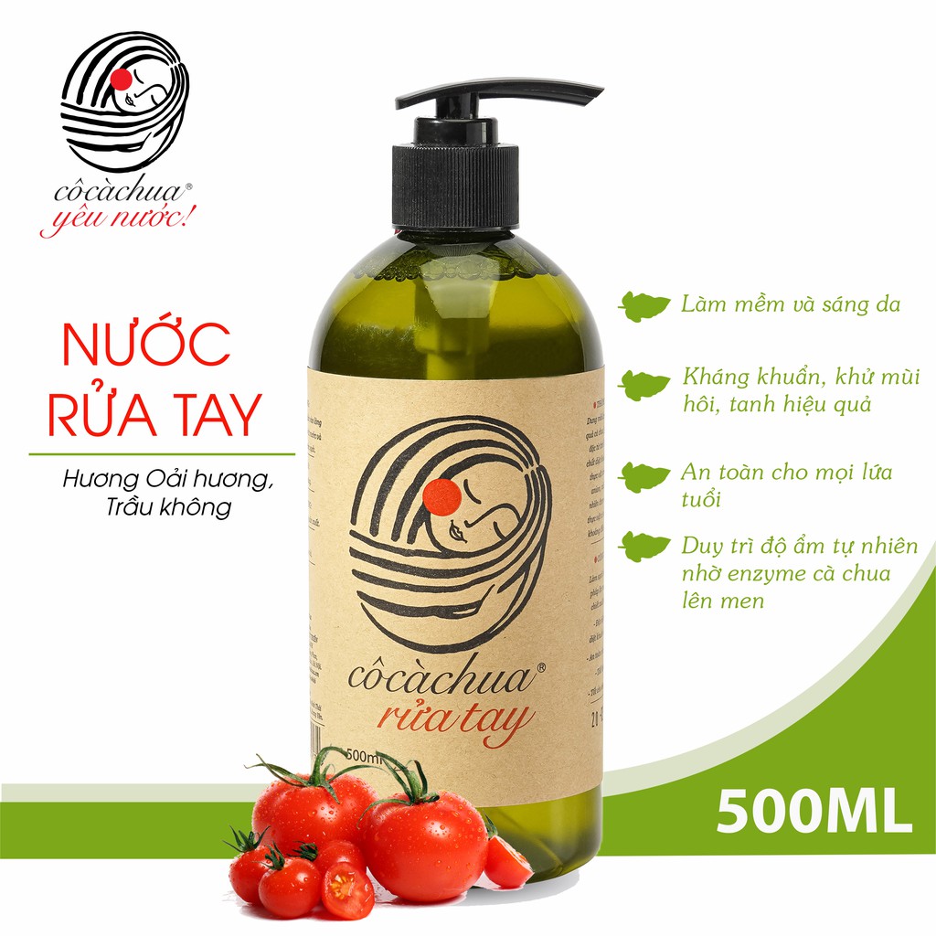 Nước Rửa Tay Hữu Cơ Cô Cà Chua Yêu Nước 500ml An Toàn Cho Sức Khoẻ Mềm Mịn Da