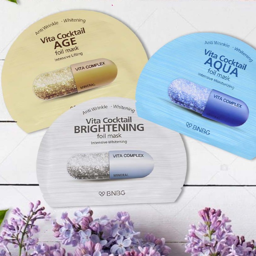 Combo 10 Mặt nạ chống lão hóa BNBG Vita Cocktail Age Foil Mask Intensive Lifting 30ml/ mặt nạ