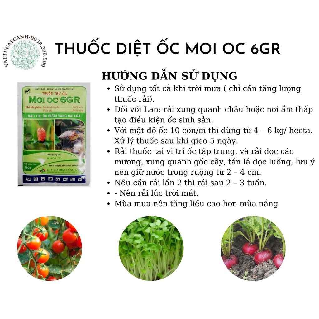 Thuốc trừ Ốc TOTT'S FERTILIZER Moi oc 6GR gói 100gram