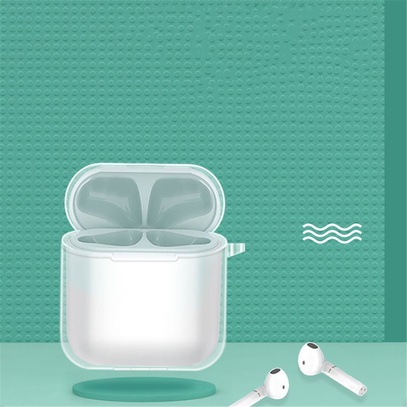Vỏ Bọc Bảo Vệ Hộp Sạc Tai Nghe QCY T8 Bằng TPU Trong Suốt Giá Đỡ