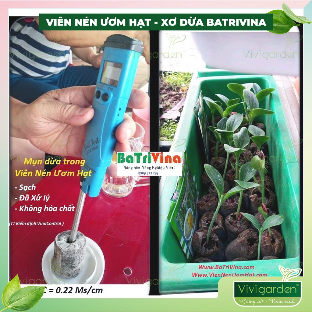 Hộp 16 viên nén ươm hạt, viên nén xơ dừa kích hạt nảy mầm