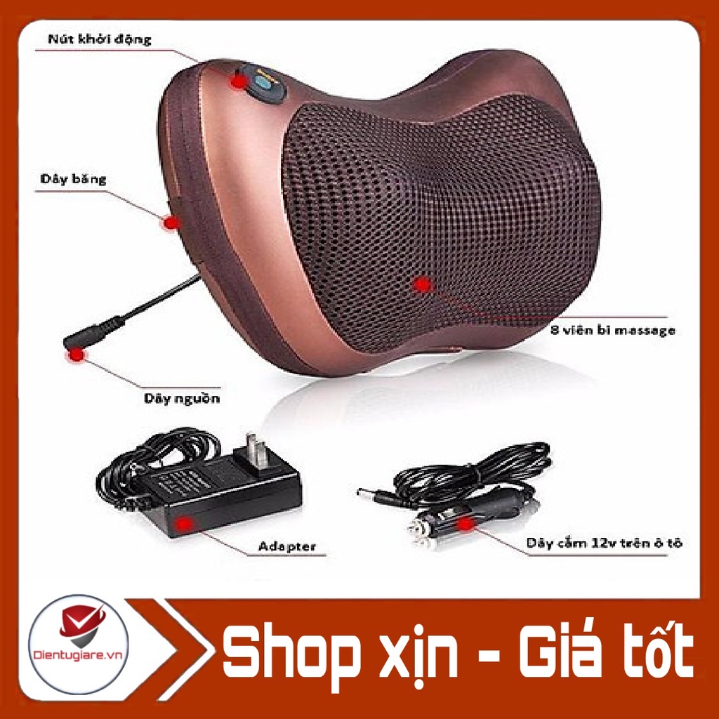 Gối Mát-Xa Hồng Ngoại 8 Bi - Thế Hệ 2017 Hàng Nhập Khẩu