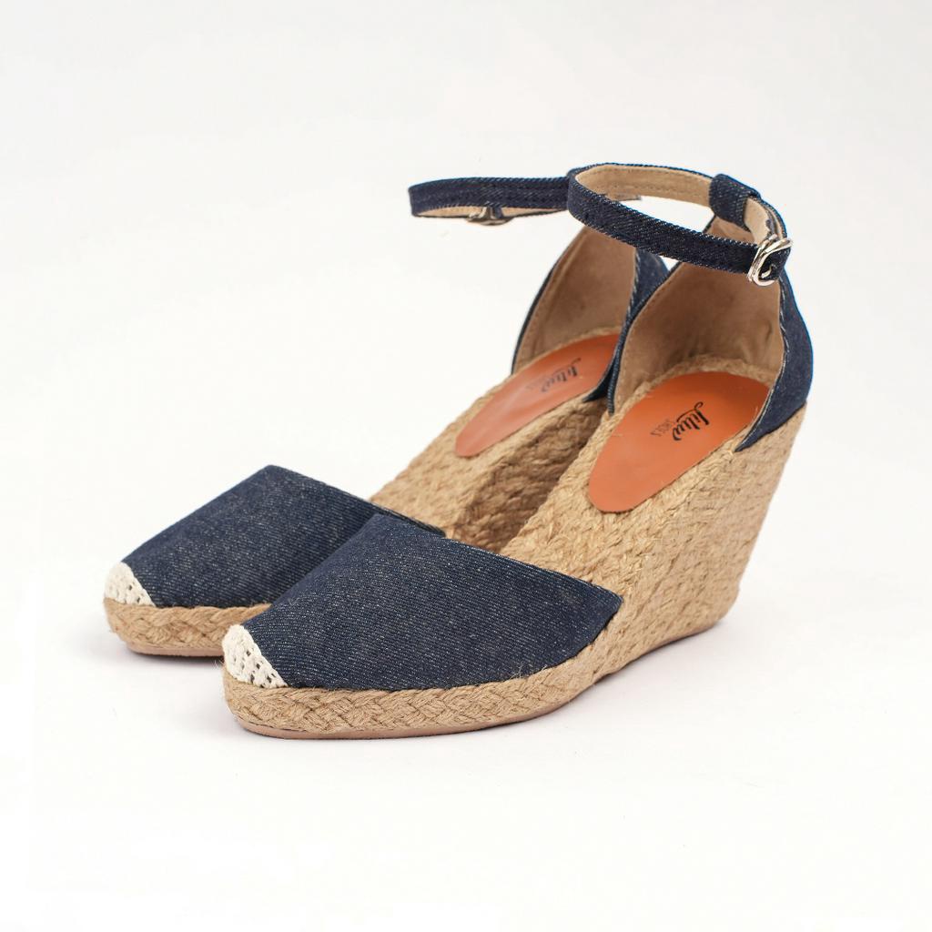 Giày cao gót cói Liliw dáng đế xuồng cao 8cm bít mũi quai gài dễ phối đồ - Cơ bản