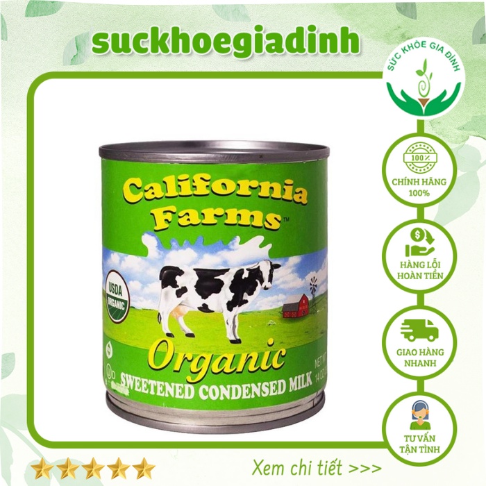 [ Date 2.2024] Sữa Đặc Có Đường Hữu Cơ California Farms 397g