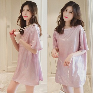 Áo thun lụa dài tay cổ tròn thời trang cho nữ