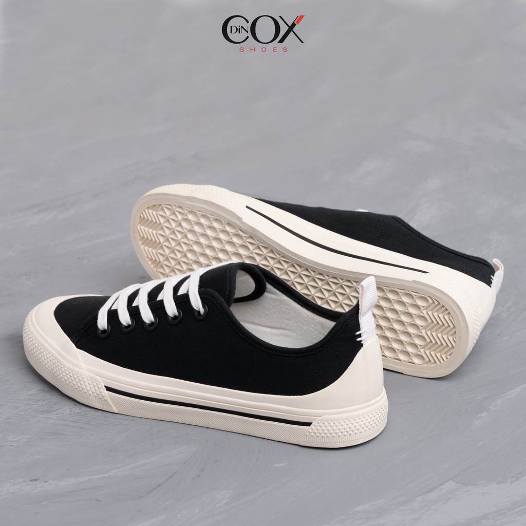 Giày Sneaker Vải Canvas Unisex Chính Hãng DINCOX C20 Black Sang Trọng Tinh Tế Đơn Giản