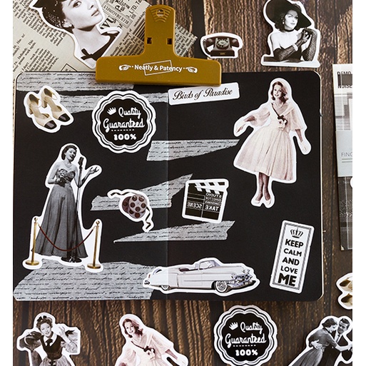 [Hàng mới về] Set Sticker Âu Mỹ Retro To Cổ điển Độc đáo