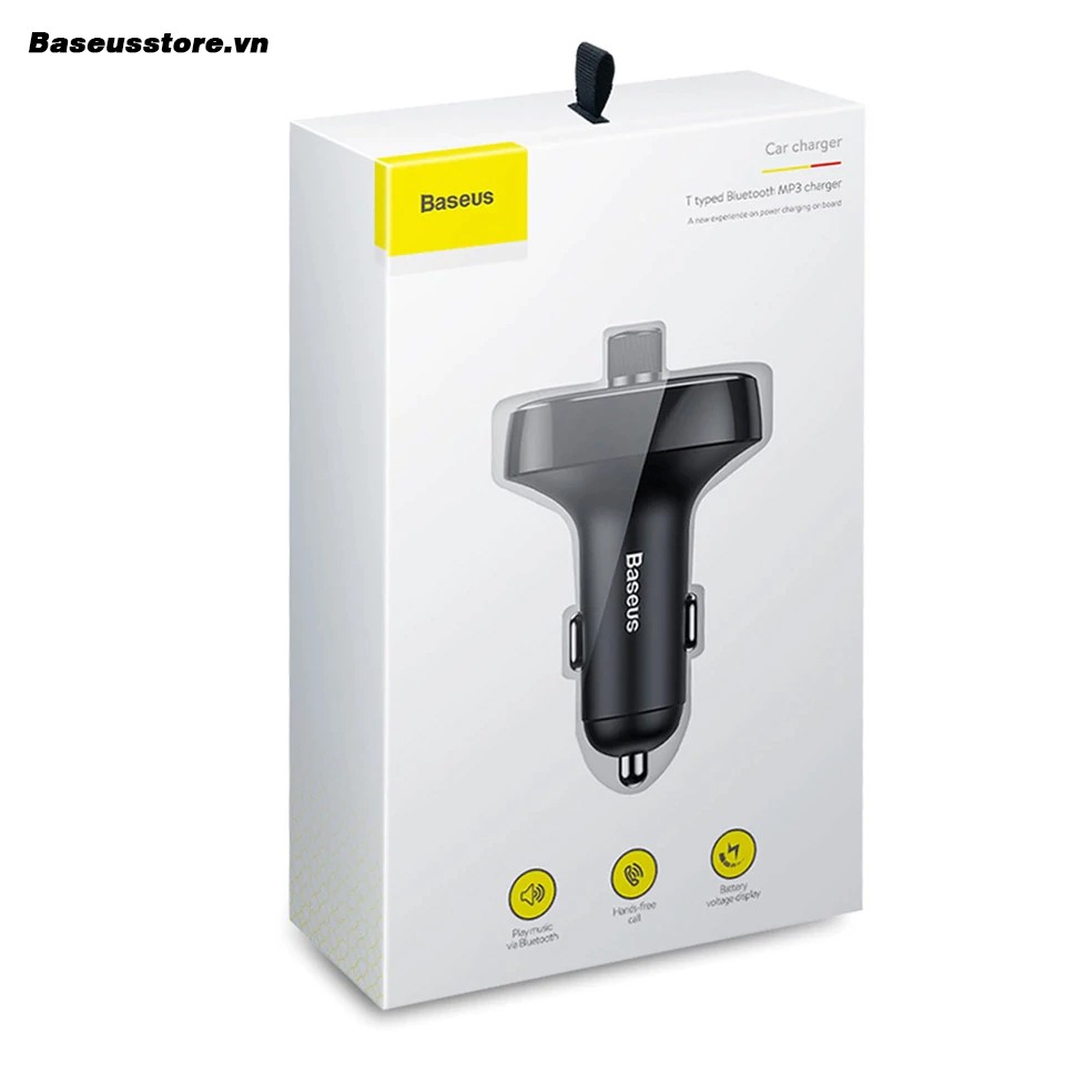 Bộ tẩu sạc nhanh 3.0 + phát Bluetooth, chơi nhạc, đọc USB đa năng trên xe hơi Baseus s13