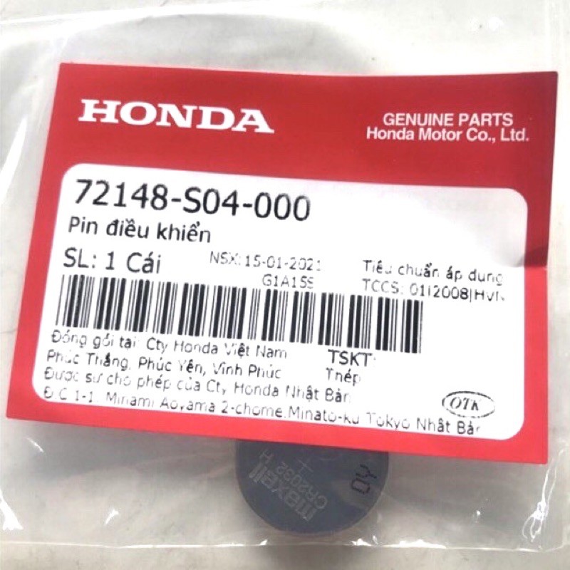 Pin chìa khoá smartkey CR2032 chính hãng HONDA