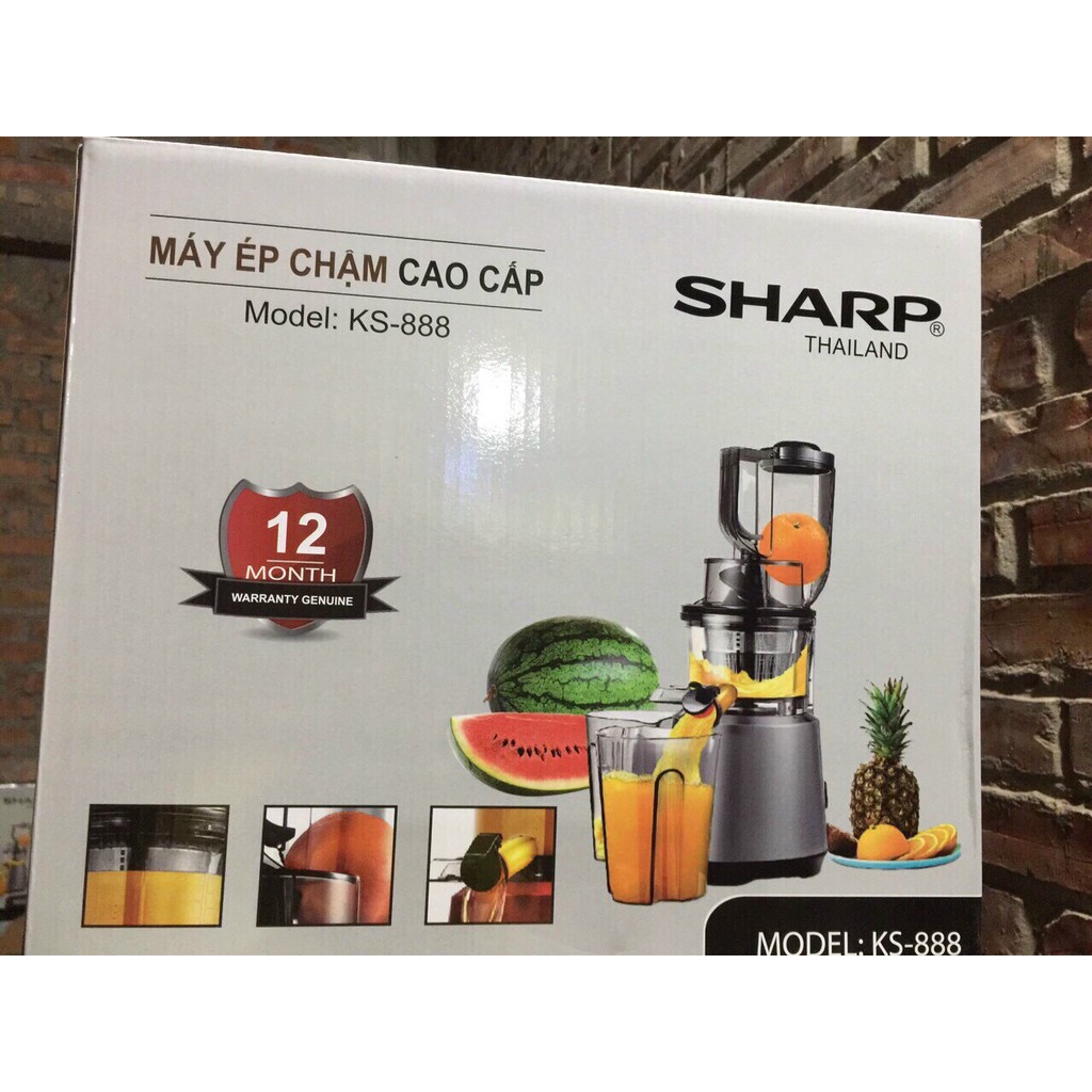 Máy ép chậm Sharp KS-888/666 - Ép hoa quả, ép rau củ, kiệt bã, công nghệ Thái Lan
