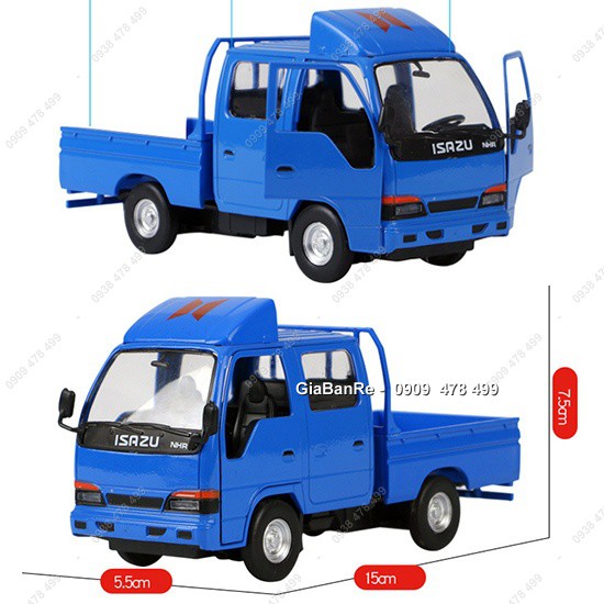 Mô Hình Kim Loại Xe Tải Chở Hàng Isuzu Tỉ Lệ 1:32 - Xanh Biển -  9729