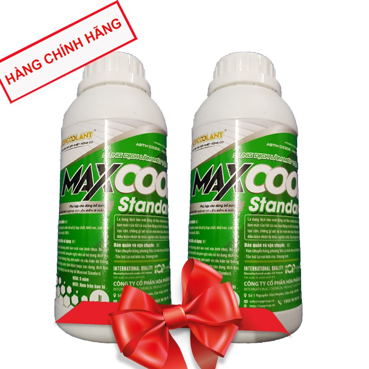 COMBO 2 lon nước làm mát động cơ xe ô tô, xe máy màu xanh Maxcool 500ml