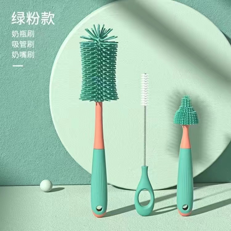 Cọ Vệ Sinh Bình Sữa Bằng Silicon Mềm Kèm Đế Đỡ Tiện Dụng Cho Bé