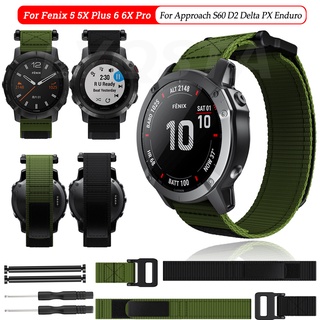 Dây đeo nylon 22mm 26mm thay thế cho đồng hồ garmin fenix 7 7x 6 6x pro 5 5x plus 3 hr tactix delta