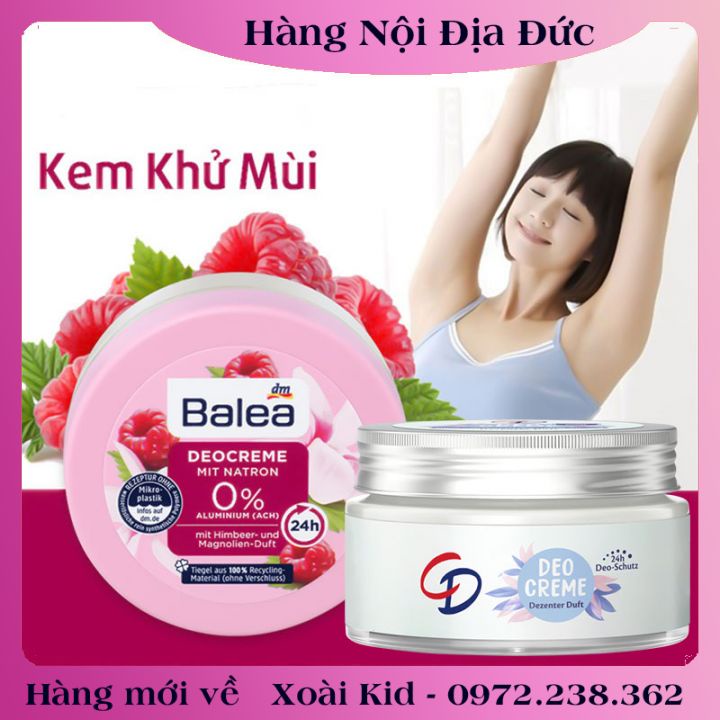 Bộ Kem khử mùi hôi nách Balea Deocreme, xịt khử mùi nách, lăn khử mùi Balea Đức - Date mới Đủ Bill