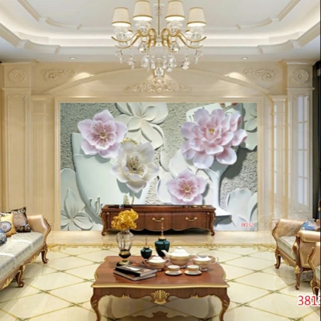 Combo tranh dán tường và tủ lạnh 3D