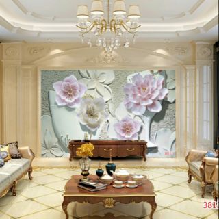 Combo tranh dán tường và tủ lạnh 3D