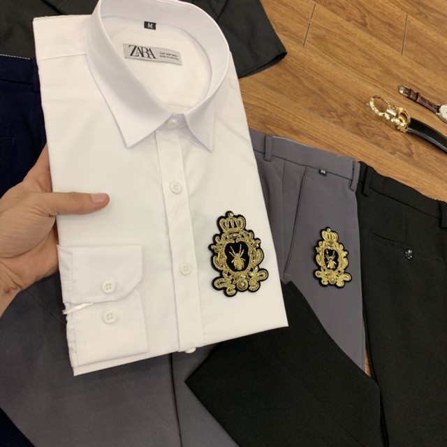FREESHIP 99K/Set Quần Âu Và Áo Sơ Mi Thêu Ong Vàng Cao Cấp🍀 | BigBuy360 - bigbuy360.vn