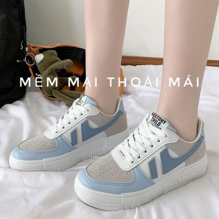 Giày thể thao nữ thời trang đế bánh mì cao 4cm độn đế nâng chiều cao nhẹ nhàng dây buộc ..M.N
