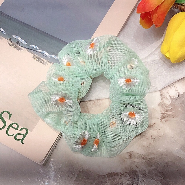 Combo 10 dây buộc tóc hoa cúc scrunchies