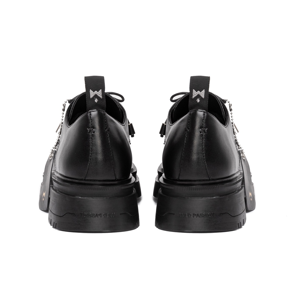 Giày Tây Cột Dây Nữ THE WOLF Chunky Derby - Đen