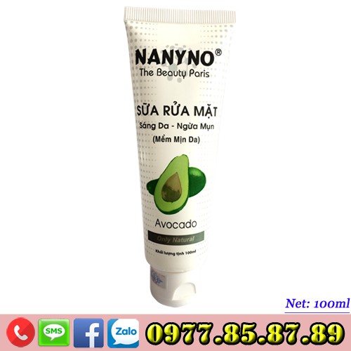 Sữa rửa mặt sáng da - Ngừa mụn - Mềm mịn da NANYNO