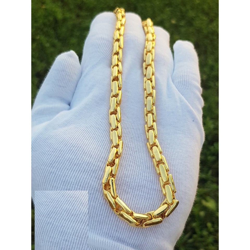 Dây chuyền nam đốt vuông D20 mạ vàng 18K