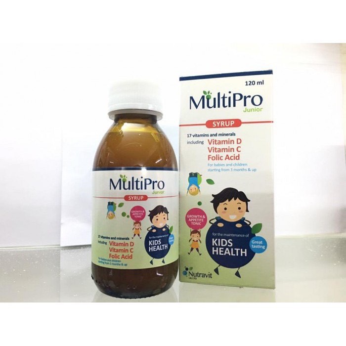 Sản phẩm MultiPro Junior Syrup cải thiện biếng ăn và suy dinh dưỡng ở trẻ, chai 120ml – Health Pharmacy