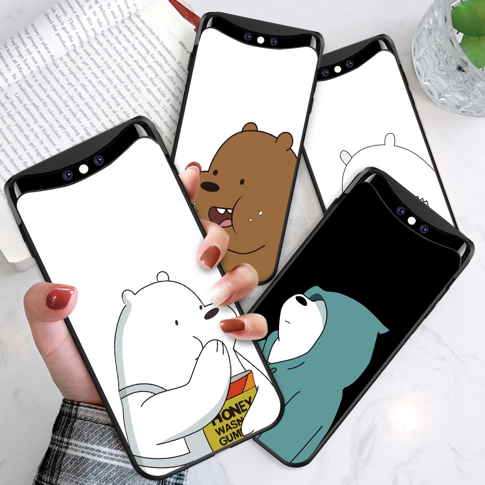 OPPO F11 F7 F9 F3 F5 Plus Pro F5 Youth For Soft Case Silicone Casing TPU Cute Cartoon Lovely Brown White Stupid Bear Phone Full Cover simple Macaron matte Shockproof Back Cases