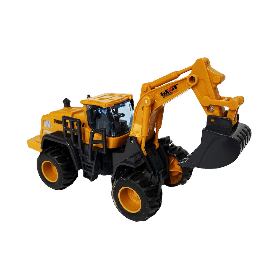 Mô hình xe đồ chơi, Xe Máy Xúc chất liệu nhựa an toàn cho bé, tỷ lệ lớn 5.0