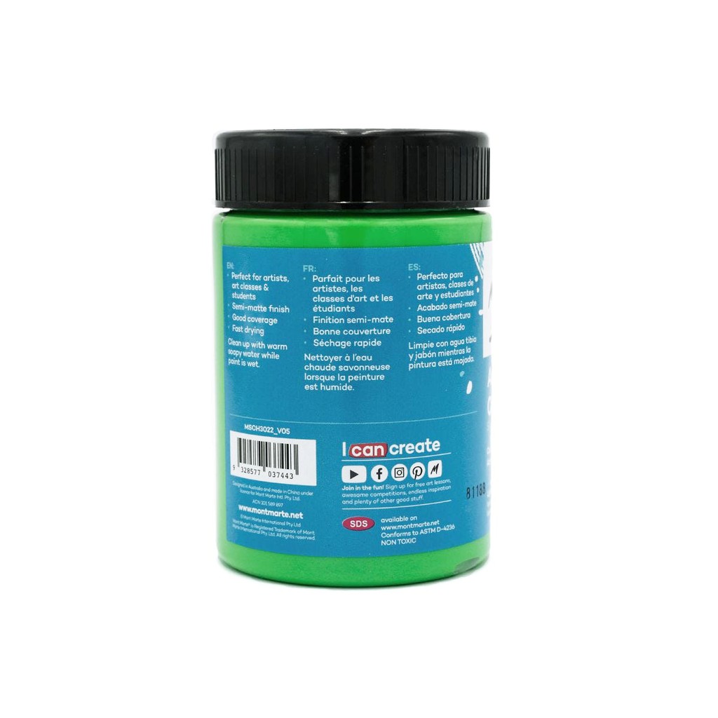 Màu Acrylic Mont Marte 300ml - Light Green - Acrylic Colour Paint Signature 300ml (10.1oz) - MSCH3022