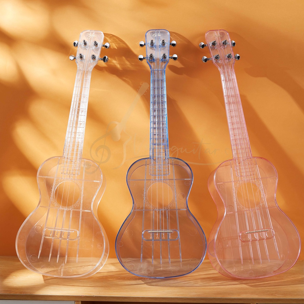 Đàn Ukulele Concert Byla Trong Suốt Kèm Đèn LED - Vinaguitar Phân Phối Chính Hãng