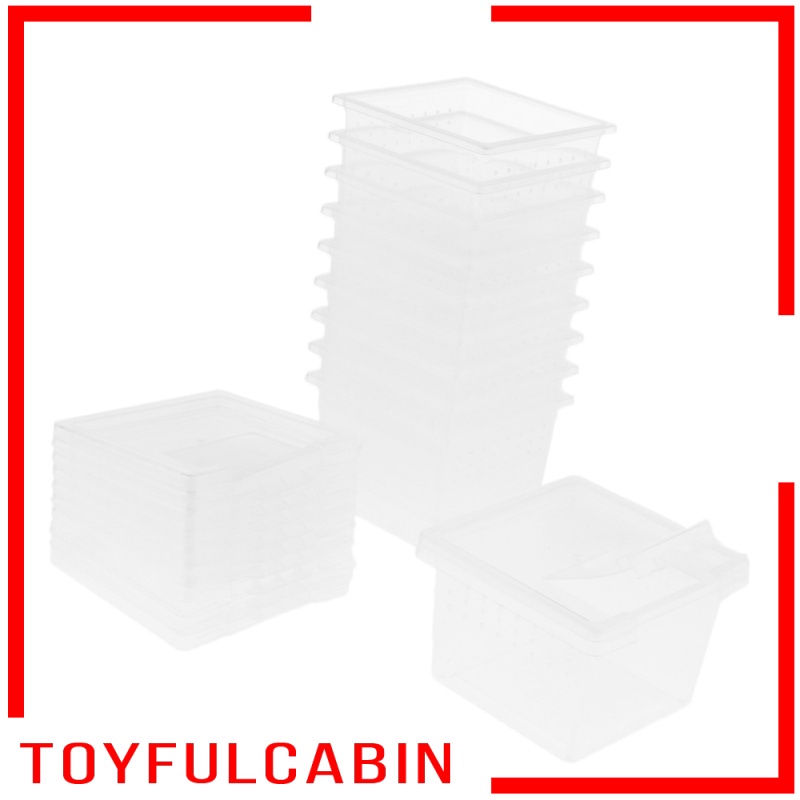 Set 10 Hộp Đựng Thức Ăn Bằng Acrylic Cho Bò Sát / Thằn Lằn / Bò Sát