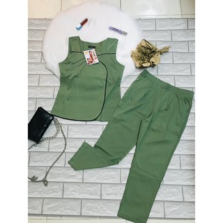 Đồ bộ kiểu nữ mặc nhà, đi chơi quần 9 tấc, thun cotton 4 chiều cao cấp co giãn mát mịn CTM001
