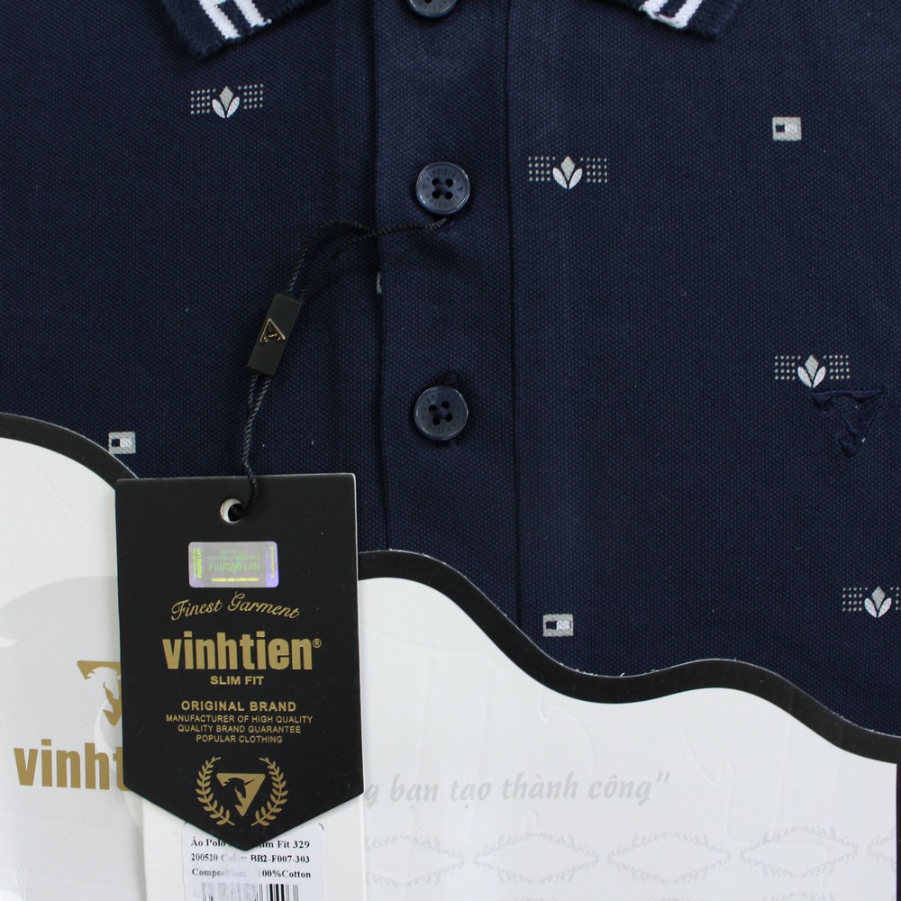 Áo Thun Polo Họa Tiết Slimfit Vĩnh Tiến 329 _ BB2-F007-303