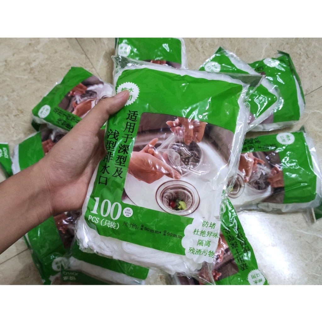 Túi lọc đựng rác thừa giúp bạn loại bỏ rác tiện lợi 100 Túi Lọc Rác Bồn Rửa Chén Bát,