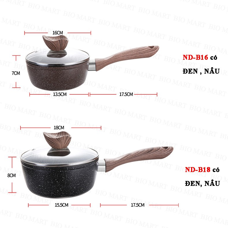 NỒI CHỐNG DÍNH - NỒI QUÁNH VÂN ĐÁ ĐÁY TỪ CHỐNG DÍNH - Có nắp đậy kính cường lực - Tiện lợi cho chiên, xào, kho thức ăn