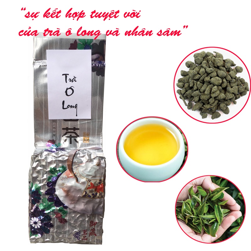 Trà Ô Long Nhân Sâm 200 gram, trà oolong tứ quý kết hợp với nhân sâm thượng hạng