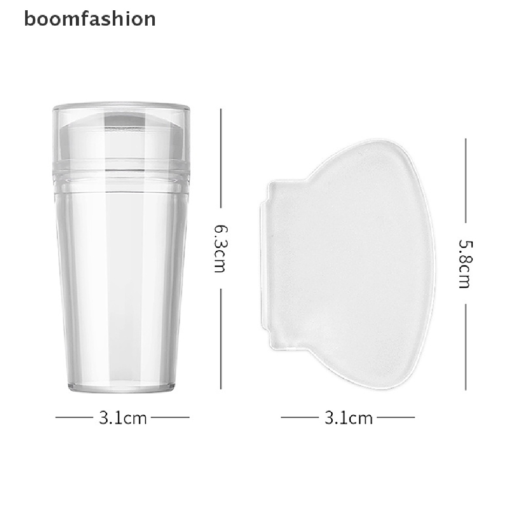 [boomfashion] Silicone Transparent Nail Art Stamping Kit Manicure Plate Stamp Polish Scraper [new]