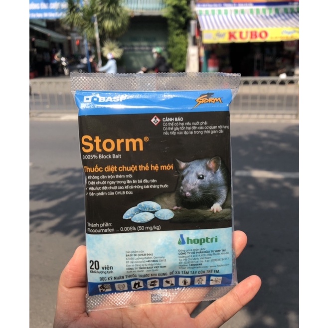 99% Chuột chết ngoài nhà - Thuốc chuột Storm gói 20 viên