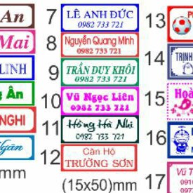 50 nhãn tên (bảng tên) + sdt ko hình mẫu 7 đến mẫu 12